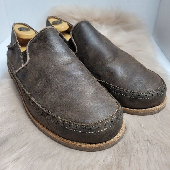 Honolulu Leather Convertible Slip-On, Dark Wood Size 10 - Picture 1 of 10
